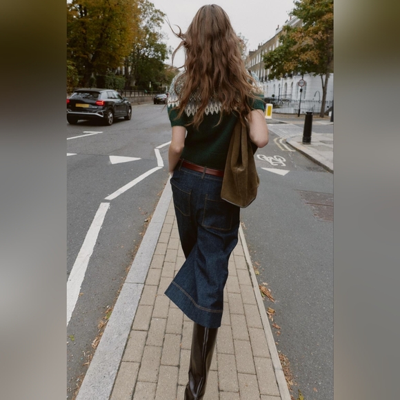 New Zara Short Sleeve Jacquard Knit Cardigan 6427/125 - Picture 8 of 13